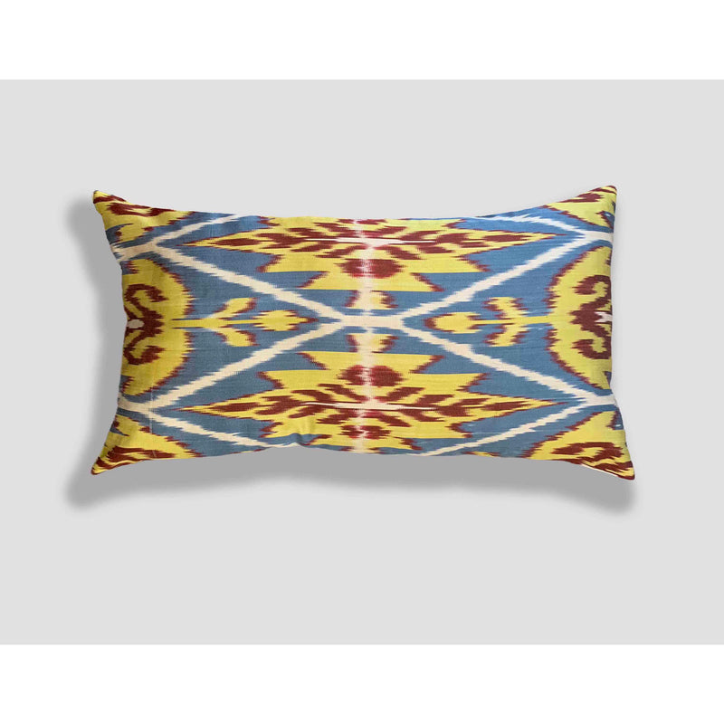 Velvet & Ikat Silk Pillow