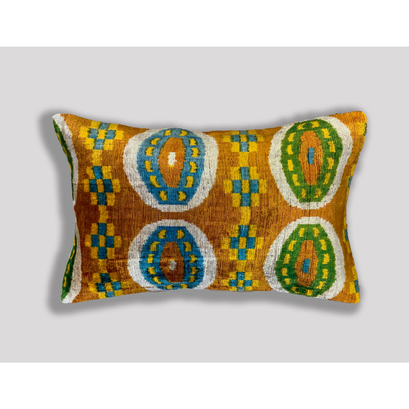 Velvet & Ikat Silk Pillow