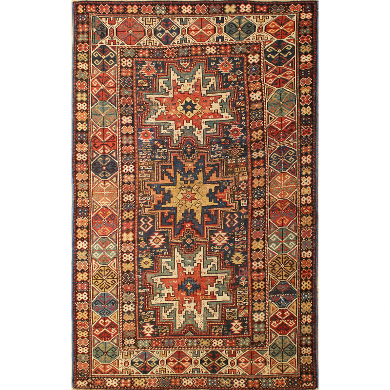 ANTIQUE CAUCASIAN AREA RUG