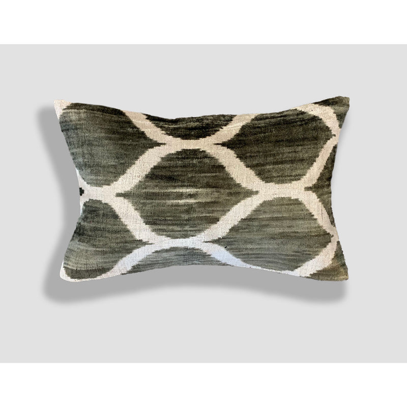 Velvet & Ikat Silk Pillow