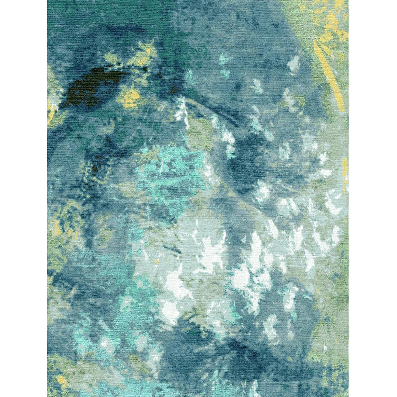 Abstract Blue Green Custom Area Rug